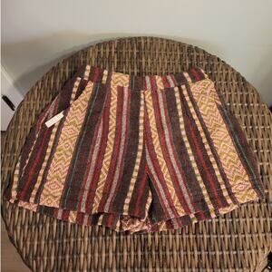 Color Of Heat Women Aztec Tribal Beach Bum Shorts Sz Small Cotton Bamboo Viscose
